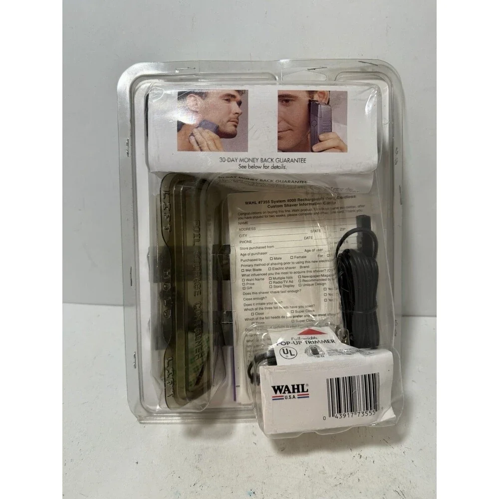 Vintage WAHL SYSTEM 4000 Shaver 3 Foil Heads Paul Harvey USA MADE NOS 90s